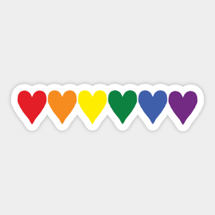 Six Pride Hearts Sticker